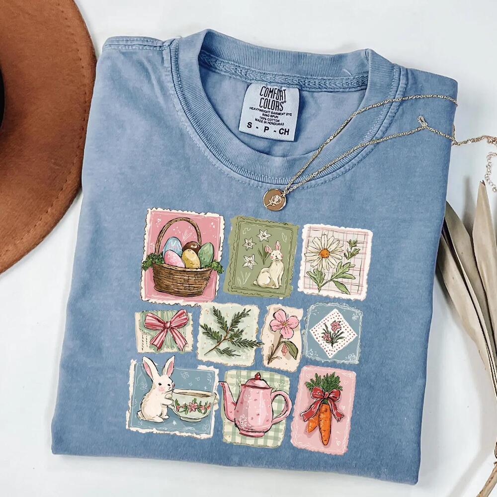 Retro Bunny Shirt Retro Postcard Easter Shirt